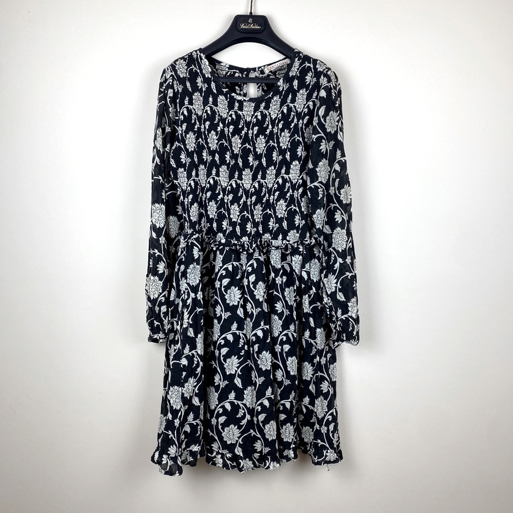Banjanan Irma Floral Long Sleeve Smocked Dress